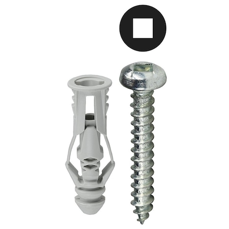 Dottie Triple-Grip Screw Anchor, 1-3/16" L, Nylon TG8KSQ
